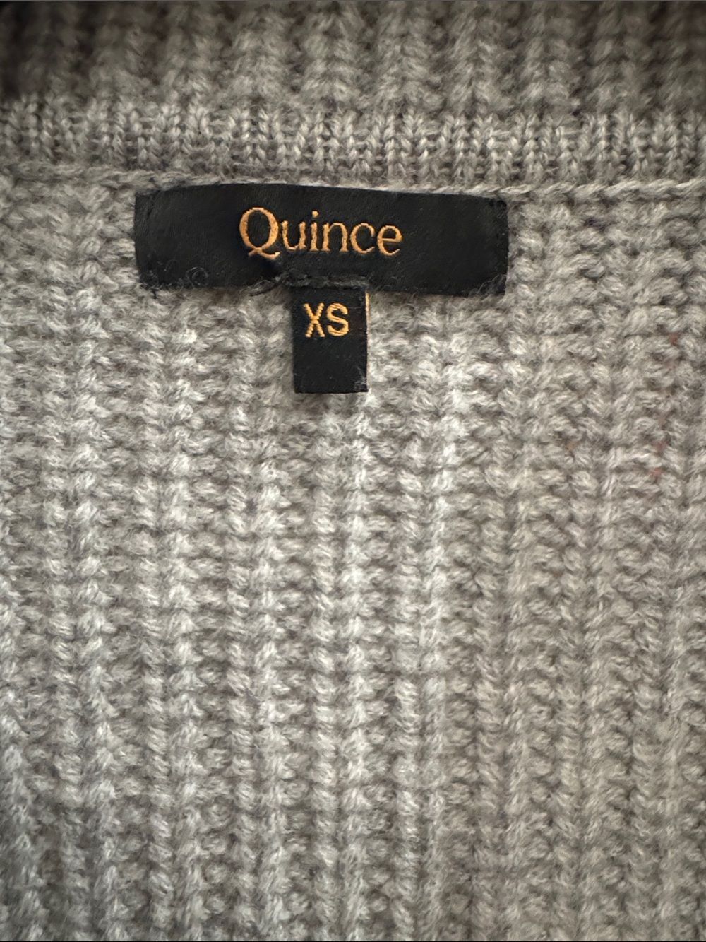 Quince Australian Merino Wool Collared Cable Cardigan Heather Grey XS - Picture 5 of 8